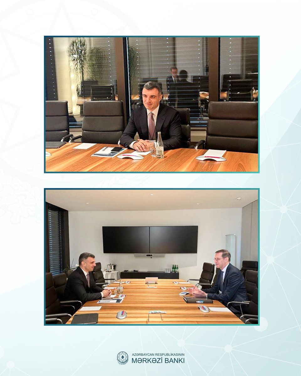 Azərbaycan Mərkəzi Bankı (@merkezi_bank_az) on Twitter photo Mərkəzi Bankın sədri Taleh Kazımovun Beynəlxalq Hesablaşmalar Bankının (<a href="/BIS_org/">Bank for International Settlements</a>) Bazel şəhərində təşkil olunan 95-ci illik toplantısında iştirakı çərçivəsində Macarıstan Mərkəzi Bankının (<a href="/MNB_Hungary/">Magyar Nemzeti Bank</a>) sədri Mihali Varqa ilə ikitərəfli görüşü keçirilib.
Görüş zamanı regional Mərkəzi Bankın sədri Taleh Kazımovun Beynəlxalq Hesablaşmalar Bankının (<a href="/BIS_org/">Bank for International Settlements</a>) Bazel şəhərində təşkil olunan 95-ci illik toplantısında iştirakı çərçivəsində Macarıstan Mərkəzi Bankının (<a href="/MNB_Hungary/">Magyar Nemzeti Bank</a>) sədri Mihali Varqa ilə ikitərəfli görüşü keçirilib.
Görüş zamanı regional