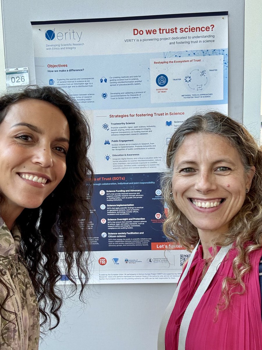 VERITY (@verityeu) on Twitter photo Proud to see VERITY partner Lisa Häberlein (EUREC Office) speak at #SciSoc2025 on building trust in science 🧬🗣️
From ethics to engagement, trust matters more than ever.
🔗 VERITY recommendations: zenodo.org/records/149472…. Proud to see VERITY partner Lisa Häberlein (EUREC Office) speak at #SciSoc2025 on building trust in science 🧬🗣️
From ethics to engagement, trust matters more than ever.
🔗 VERITY recommendations: zenodo.org/records/149472….