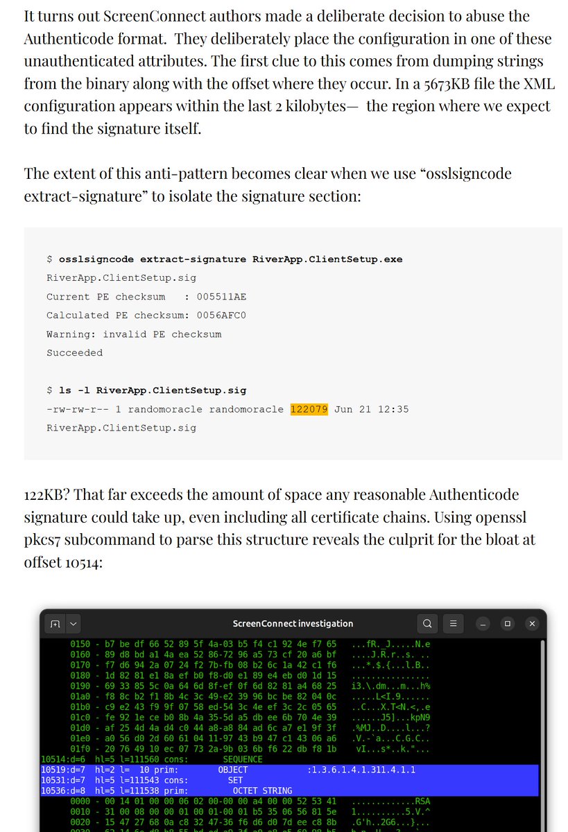 blackorbird's tweet image. A deeper, more technical dive into a design flaw in the ScreenConnect executable that made it particularly appealing for malicious campaigns.
blog.randomoracle.io/2025/06/26/scr…
History Case:
blog.randomoracle.io/2025/06/16/the…