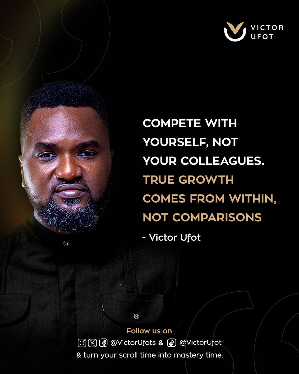 Mastery isn’t measured by how many people you’ve outdone, but by how far you’ve come from who you used to be.

The real competition isn’t in your office, the marketplace, or social media feed. It’s within you.

Every day, you need to aim to outgrow yesterday’s mindset,