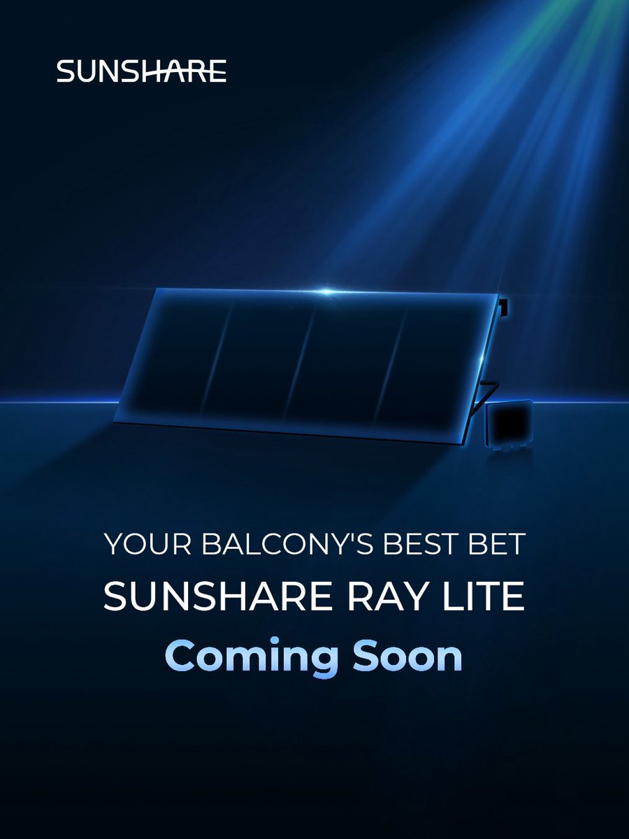 SunshareTech's tweet image. Calling all city dwellers, renters, and green energy pioneers — the next-generation plug-and-play solar system Sunshare Ray Lite is almost here! ⚡ 🌱  

📢 Stay tuned—launch day is just around the corner.

#SunshareRayLite #BalconySolar #PlugAndPlaySolar #GreenPowerForLife