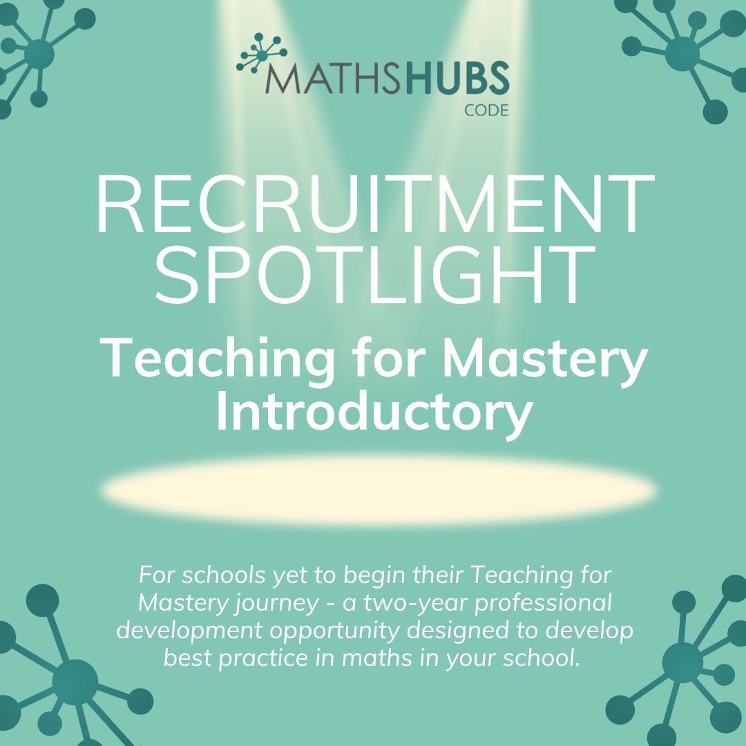 CODEMathsHub's tweet image. It's a new week and a new Recruitment Spotlight! Teaching for Mastery - Introductory
A 2-YEAR FULLY-FUNDED WHOLE SCHOOL DEVELOPMENT WORK GROUP
Interested? We're hosting an online briefing for interested schools TOMORROW 4pm
Pre-register to attend here - buff.ly/d3LGgHJ