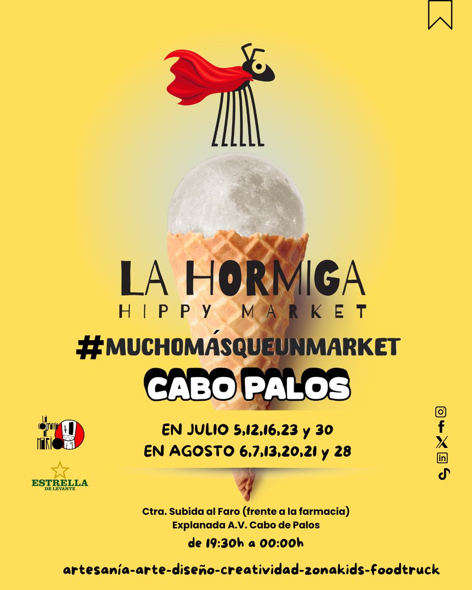 𝐄𝐋 𝐏𝐋𝐀𝐍𝐀𝐙𝐎 𝐃𝐄𝐋 𝐕𝐄𝐑𝐀𝐍𝐎 UN AÑO MÁS!
🐜Tenemos una cita!
Artesanos, artistas y emprendedores entusiastas cada verano nos muestran sus trabajos y su genio.
#cabodepalos #hormigahippymarket
🐜