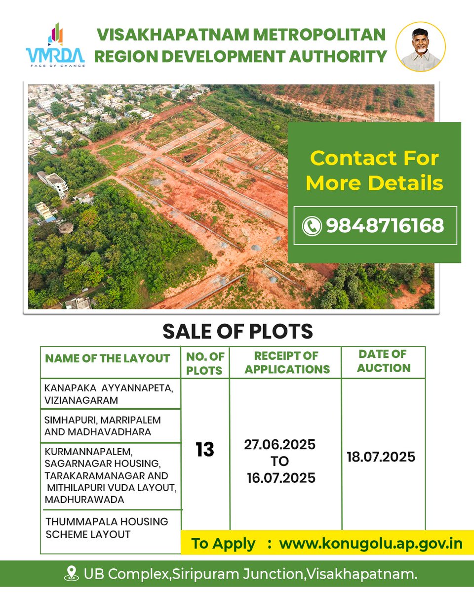 vmrdaofficial's tweet image. 🏡✨ Unlock Your Dream Plot with VMRDA! ✨🏡
Looking for a smart investment or your forever home? VMRDA brings you 13 premium residential plots|
#VMRDAPlots #VizagRealEstate #InvestInVizag #YourDreamPlot #BuildInVizag #VizagHousing #FutureReadyPlots #VMRDAAuction #SmartInvestment