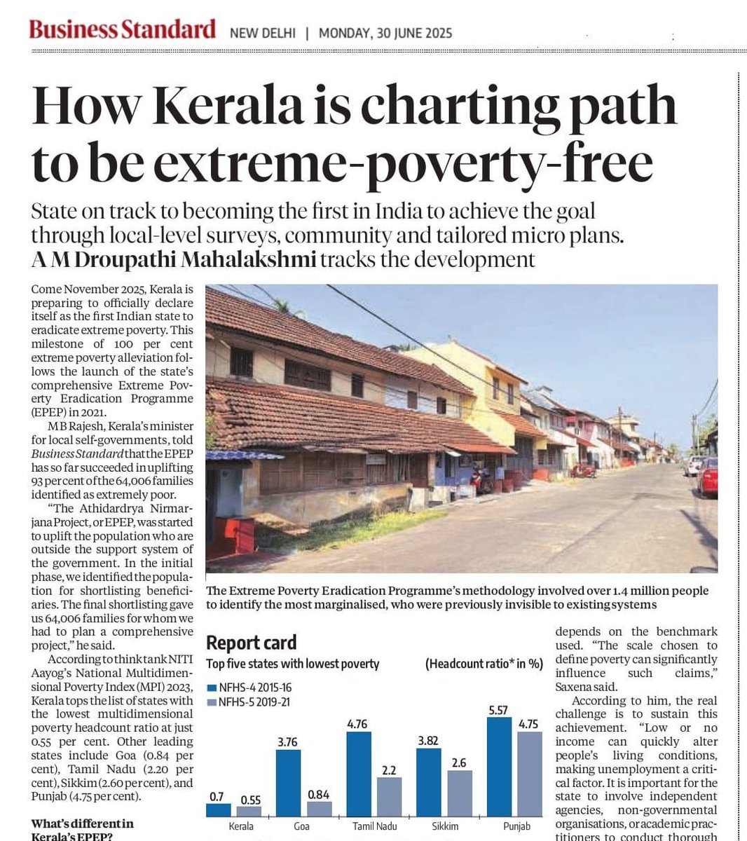 Kerala will become the first Indian state to eliminate extreme poverty by November 2025. 

How anti-national !!