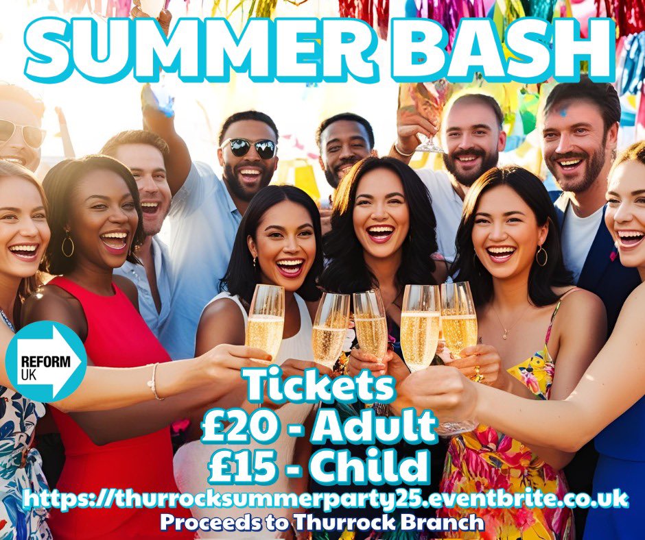 🎉 THURROCK SUMMER PARTY – NEXT WEEK! 🎉
Still thinking about coming? It’s not too late to grab your tickets and be part of a night to remember!

📅 Friday 11th July
🕖 7PM – 11PM
📍 The Royal Oak, South Ockendon, RM15 6SD
🎟 £20 Adults | £15 Children – Buffet included!

Come
