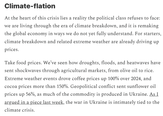 Grace Blakeley (@graceblakeley) on Twitter photo Climate breakdown is making life more expensive. 
Read: graceblakeley.substack.com/p/climate-brea⦠Climate breakdown is making life more expensive. 
Read: graceblakeley.substack.com/p/climate-breaβ¦