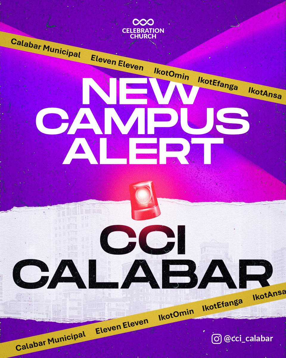 cci__global's tweet photo. Efik, Sọsọŋ o!
Ejagham, Wado o!
Qua, Ndito o!
Calabar, we come in the name of the Lord! 🥳🔥

From Marian to Goldie, Atimbo to Eight Miles — spread the word and tell everybody you know:
CCI Calabar is coming, and it’s coming for YOU! 💃🏾

#CCICalabarIsComing 
#NewCampusAlert 
#cciglobal