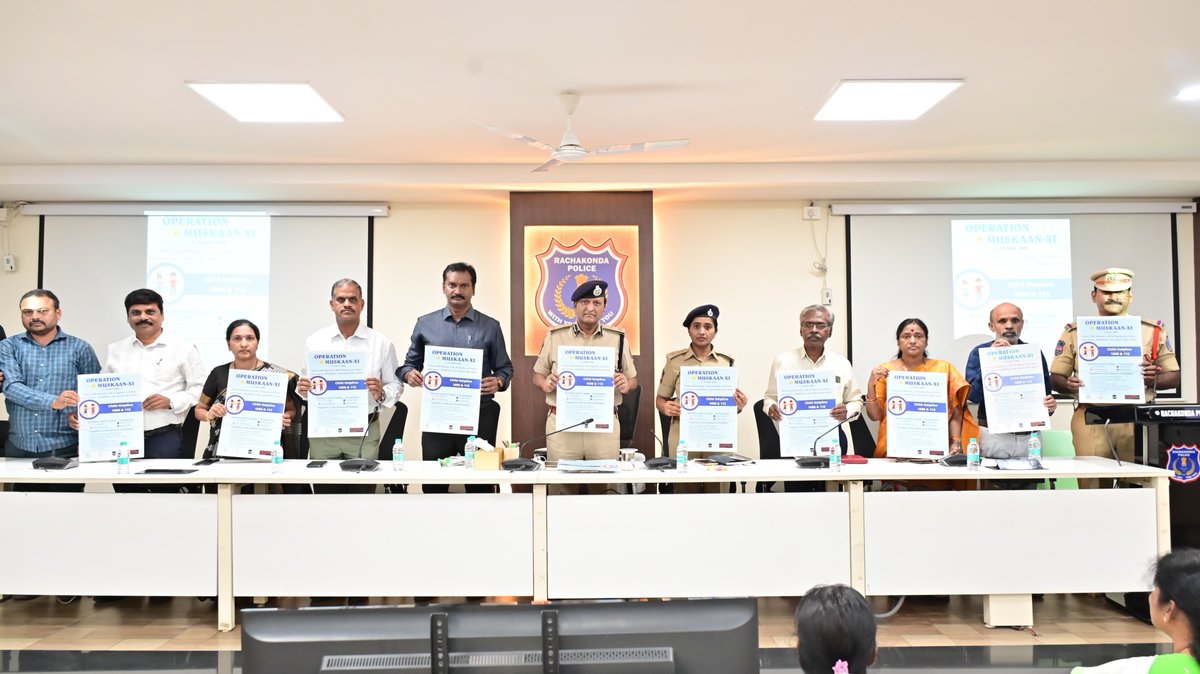 MalkajgiriCop's tweet photo. 👧🚫 Eradicate Child Labour – Protect Their Childhood 👦📚

#CP_Rachakonda Sri G. Sudheer Babu, IPS, stressed the need for collective action to eliminate #Child_Labour, calling it a social disease that steals children's future.

🛑 Strict action is being taken against #child_trafficking & illegal #child_labour under #OperationMuskaan_XI.

✅ Govt welfare schemes are available — let's educate, not exploit.
✅ Public participation is key to ending child labour!
📍Convergence Meeting held at CP Office, Neredmet with officials from Women & Child Welfare, Labour, Education, Health Departments &  NGOs.

#RachakondaPolice #ChildLabourFreeIndia #OperationMuskaan #ChildRights #EndChildLabour #SaveTheChildhood #StopChildTrafficking

@TelanganaCOPs @DcpMalkajgiri @DCPLBNagar @DcpBhongir @DCPMaheshwaram @ntdailyonline @TelanganaToday @eenadulivenews @v6velugu @ManaTelanganaIN @sakshinews @thenewsminute @TOIHyderabad @XpressHyderabad @DeccanChronicle @TheDailyPioneer @TheHansIndiaWeb @the_hindu @TheDailyMilap @TheSiasatDaily @way2_news @abntelugutv @IndianExpress @NewIndianXpress @IndiaToday @bbcnewstelugu @TGCyberBureau