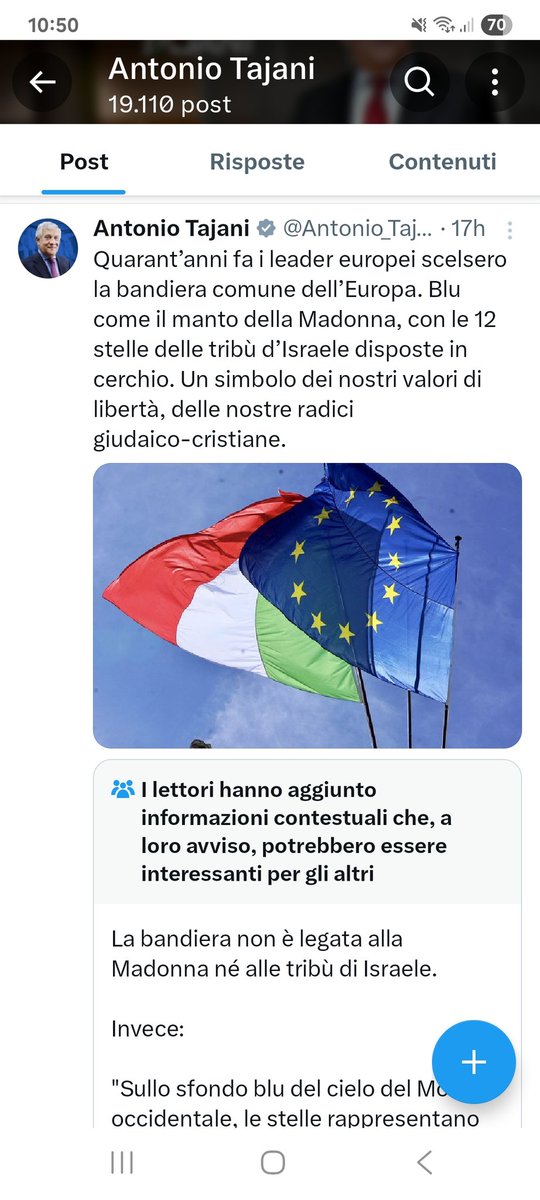 Il nostro ministro degli Esteri, già presidente del Parlamento Europeo, non conosce il significato della bandiera dell'Europa.