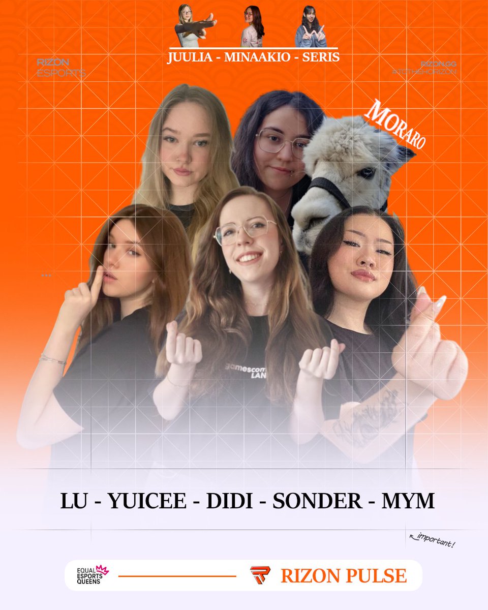 RIZON 🇩🇪 a dévoilé sa nouvelle équipe #VCTGameChangers : RIZON Pulse.

Le roster allemand sera composé de :
🇩🇪 Lu
🇩🇪 Yuicee
🇩🇪 Didi
🇩🇪 sonder
🇩🇪 mym
🇩🇪 Juulia (sub)
🇯🇵 Minaakio (sub)
🇩🇪 Seris (sub)

L'équipe encadrée par moraro 🇩🇪 fera ses premiers pas le 8 juillet durant le