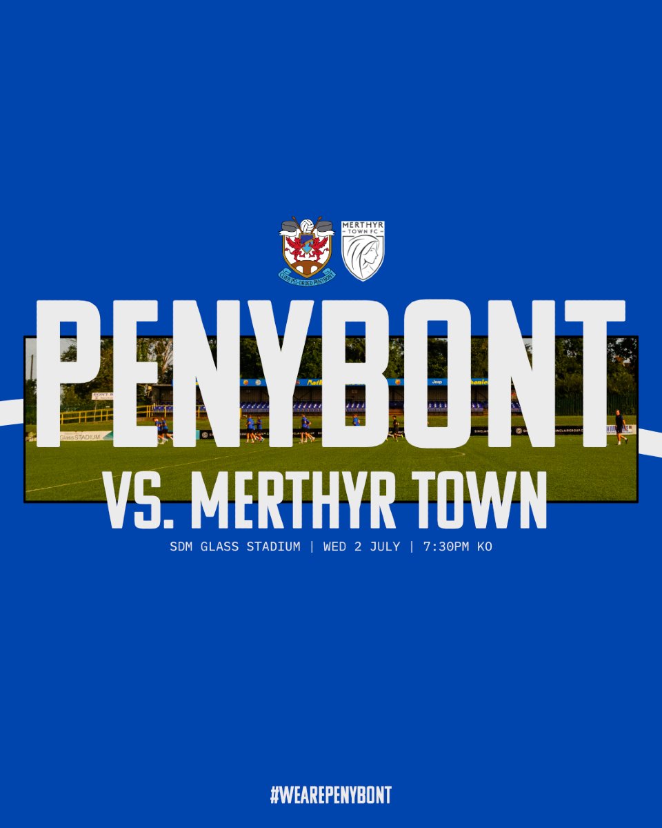 PenybontFC_'s tweet photo. Europe is fast approaching, and preparations continue this Wednesday evening as we take on newly promoted National League North side, Merthyr Town.

🏟️ SDM Glass Stadium
📆 Wed 2 July / KO 19:30
🎟️ Tickets available online or on entry for home and away fans 👉 https://t.co/L9xJarCdfS

💳 Season ticket holders get £1 off - just show your ST on Fanbase at the gate.

#WeArePenybont