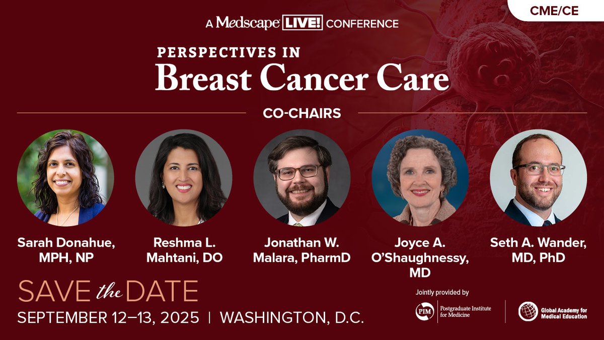 MedscapeLIVE (@medscapelive) on Twitter photo We're flipping the script on standard and embracing what's next in breast cancer care at #PBCCLive25.
From HR+ to TNBC, access sharp science, practical tools, and fresh perspectives in DC this September.
📌 ms.spr.ly/6011SFHMT
<a href="/BCJoyceO/">Joyce O'Shaughnessy, MD</a> + <a href="/DrReshmaMahtani/">Reshma Mahtani</a> We're flipping the script on standard and embracing what's next in breast cancer care at #PBCCLive25.
From HR+ to TNBC, access sharp science, practical tools, and fresh perspectives in DC this September.
📌 ms.spr.ly/6011SFHMT
<a href="/BCJoyceO/">Joyce O'Shaughnessy, MD</a> + <a href="/DrReshmaMahtani/">Reshma Mahtani</a>