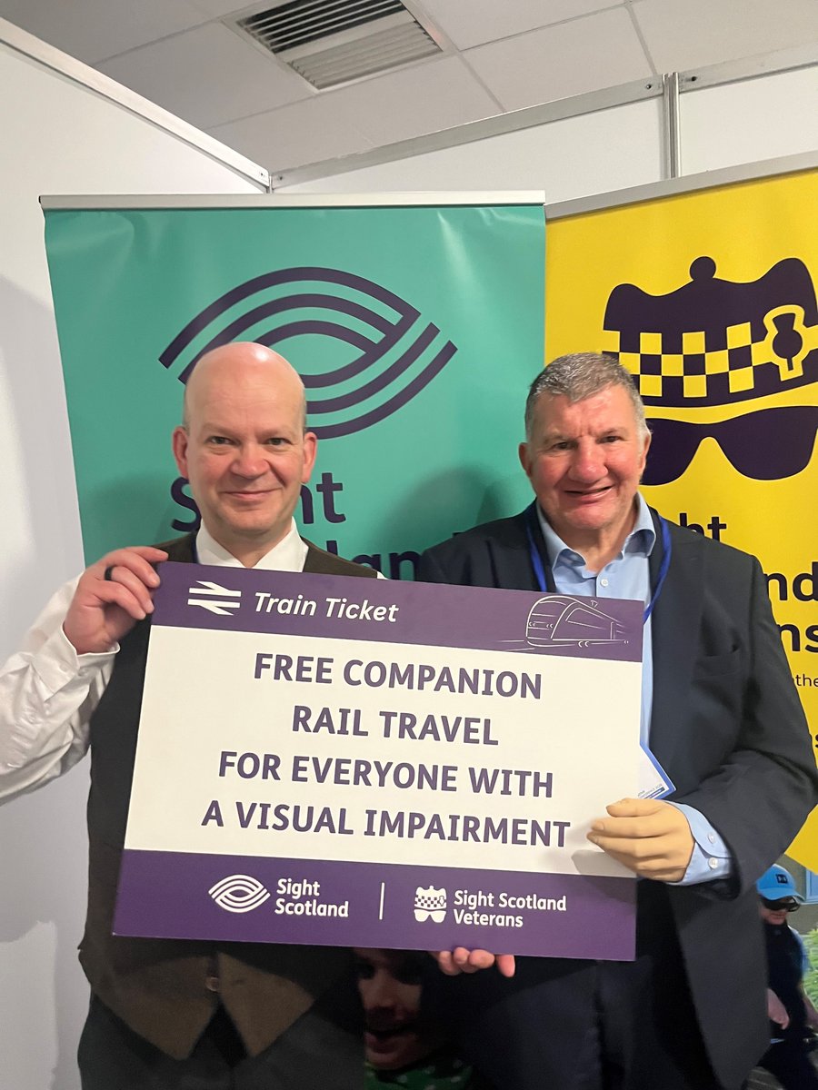 Jeremy Balfour MSP (@jeremyrbalfour) on Twitter photo At <a href="/ScotTories/">Scottish Conservatives</a> Party conference, I met <a href="/SightScotland/">Sight Scotland</a> campaigners supporting the new Eye+1 rail pilotāfree travel for companions of blind/partially sighted people. Thanks to Graeme Simpson MSP for helping secure it. Use it to help extend it! #SightScotland #ScotRail At <a href="/ScotTories/">Scottish Conservatives</a> Party conference, I met <a href="/SightScotland/">Sight Scotland</a> campaigners supporting the new Eye+1 rail pilotāfree travel for companions of blind/partially sighted people. Thanks to Graeme Simpson MSP for helping secure it. Use it to help extend it! #SightScotland #ScotRail