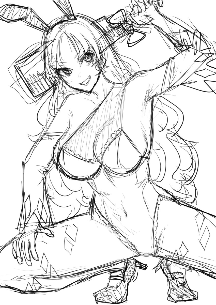 FANBOXで継続支援されている方へのおたより絵のラフです! 来月はバニー衣玖さんになります! 