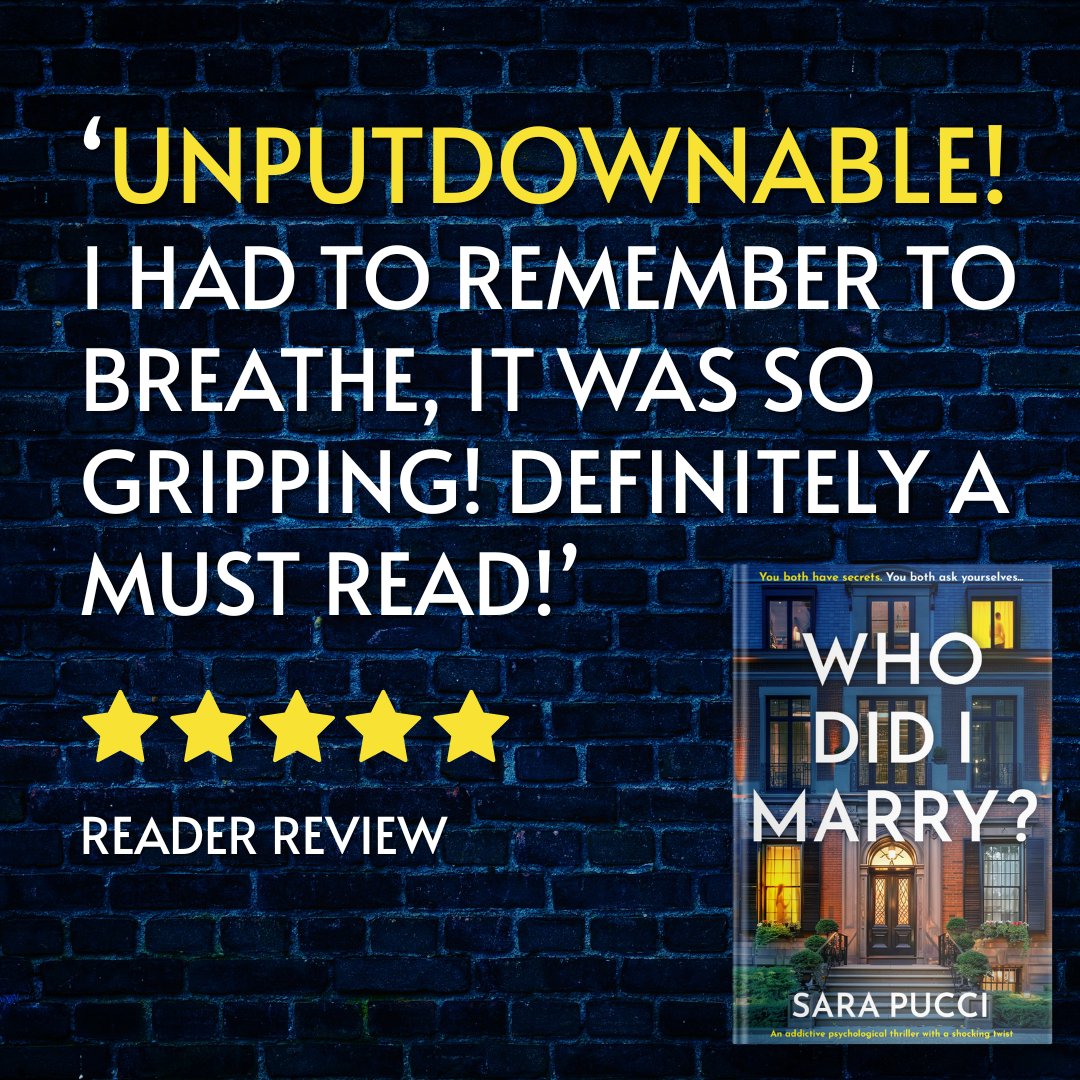 Storm Publishing (@stormbooks_co) on Twitter photo 😱 Our daughter’s birthday party was supposed to be perfect. But I didn’t account for a dead body discovered on our perfectly manicured lawn…
⚡ Sink your teeth into Who Did I Marry? by <a href="/sarapucciauthor/">Sara Pucci</a> today: geni.us/1032-rd-two-am
#domesticthriller 😱 Our daughter’s birthday party was supposed to be perfect. But I didn’t account for a dead body discovered on our perfectly manicured lawn…
⚡ Sink your teeth into Who Did I Marry? by <a href="/sarapucciauthor/">Sara Pucci</a> today: geni.us/1032-rd-two-am
#domesticthriller