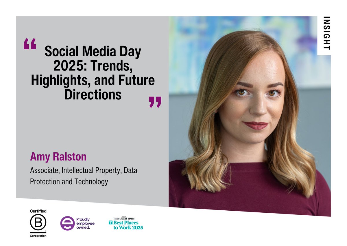 As today marks Social Media Day, it’s an opportune moment to step back and look at the ever-evolving world of social media.

Amy Ralston, associate in our Intellectual Property, Data Protection and Technology, explores 👇

stephens-scown.co.uk/specialist-sec…

#SocialMediaDay #DigitalTrends