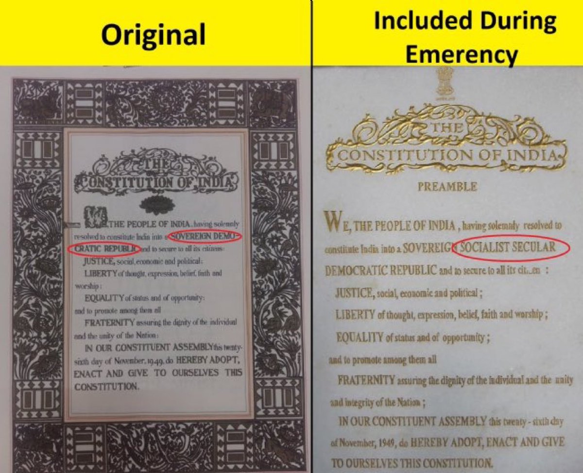 First Rss, raised this issue, to remove secular word⚡
Then next day Shivraj singh Chauhan 🙂
The VP Dhankar ji raised it🧐🙏
<a href="/ankitatIIMA/">Dr. Shah</a> 
Seems they are prepared to remove these words and do away with this curse of secularism ✅
#samvidhan