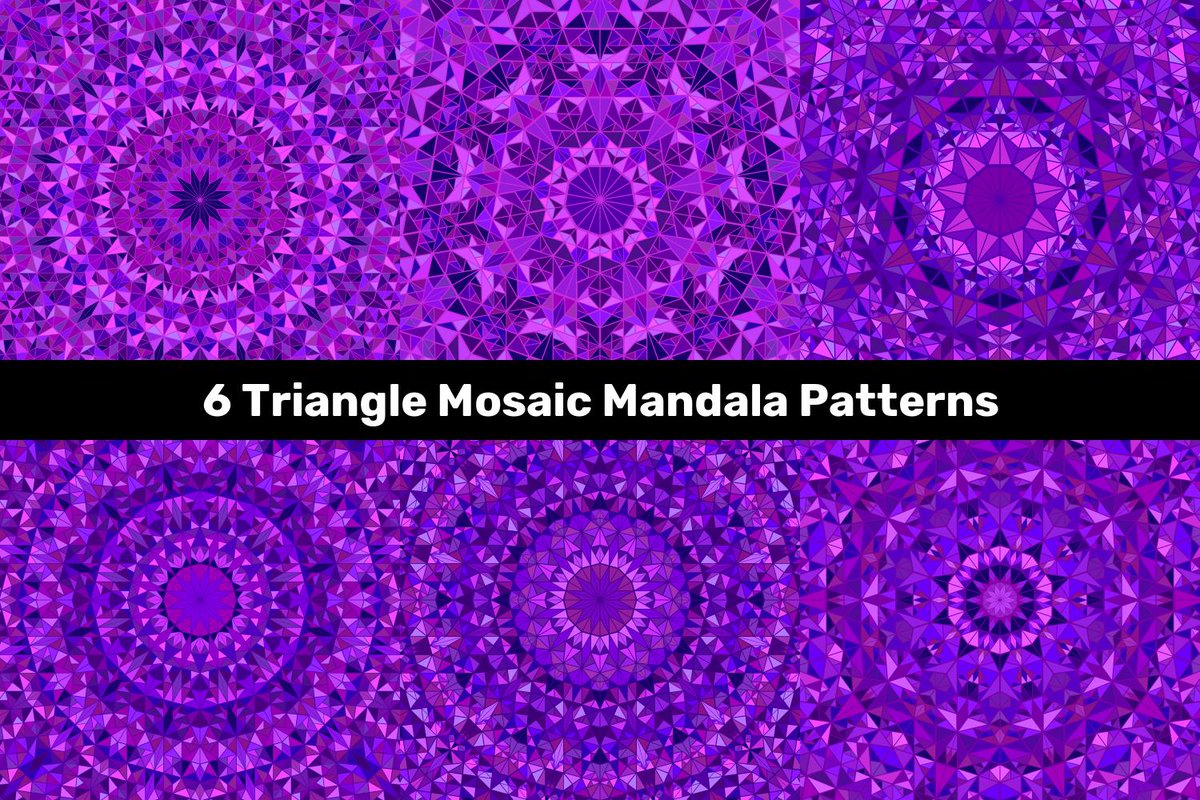 DavidZydd's tweet photo. 6 Triangle Mosaic Mandala Patterns https://t.co/25wL2Qygvw  #mosaicdesign #backdrop #CheapVectorGraphics #PremiumBackground #geometry #colorfulabstractbackdrop #multicoloredabstractbackground #BackgroundSale #CheapVectorBackgrounds #PremiumVectorGraphics #GeometricBackground https://t.co/cn9ktLfrBl