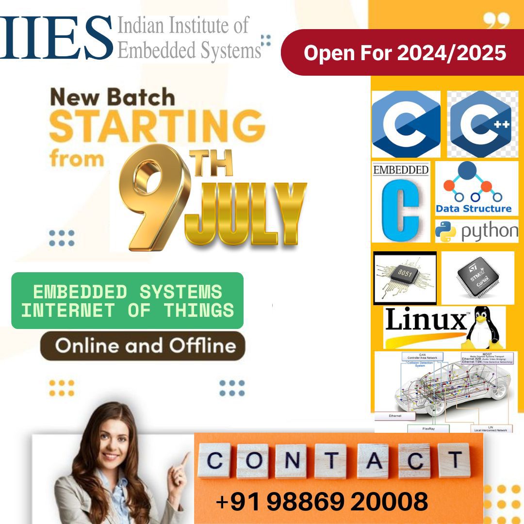 IIES_Bangalore's tweet image. New Batch Starts 9th July!

Join IIES Bangalore for the best Embedded &amp;amp; IoT Course with placement support.
C, Python, 8051, STM32, Linux, IoT Projects &amp;amp; more!

📞 98869 20008
🌐 iies.in
#EmbeddedSystems #IoTCourse #IIES #CoreJobs #TechTraining