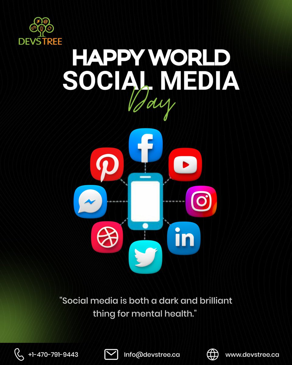 DevstreeCA's tweet image. ✨ Happy World Social Media Day!
Social media connects us to the world — but it&apos;s also important to protect our mental world too. Let’s use these platforms to uplift, inspire, and support one another. 
#WorldSocialMediaDay #DigitalWellbeing #DevstreeCA #HealthyScrolling