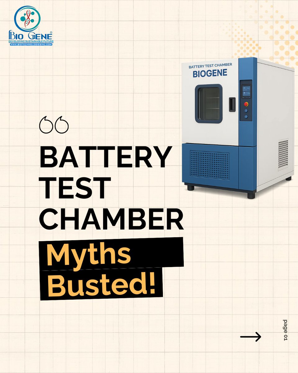 Bio_Gene's tweet photo. BATTERY YSEST CHAMBER
BIO GENE'S Battery Test Chambers don’t just test... they torture your batteries to ensure peak performance and unmatched safety!
Visit https://t.co/NcaJUUOlXa
#BatteryTestChamber #EVBatteryTesting #BatteryTesting #IndustrialTech #Biogene #biotechnologies https://t.co/jmAfn40XGO