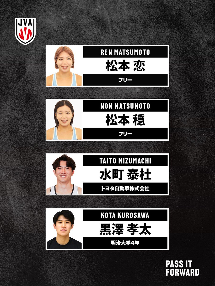 2025年度ビーチバレーボール日本代表追加登録メンバー決定‼️ 引き続き
