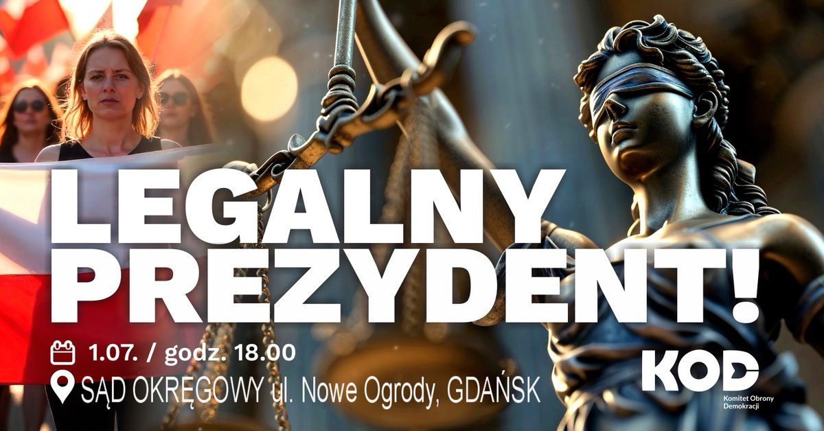 STAŃMY WSZYSCY POD SĄDAMI W FUNDAMENTALNEJ DLA PRZYSZŁOŚCI POLSKI SPRAWIE! 
Cała Polska pod sądami, wtorek 1 lipca godzina 18:00
Zapraszamy do Gdańska pod SO o godz.18:00. link do wydarzenia fb.me/e/5e0MhsdeB