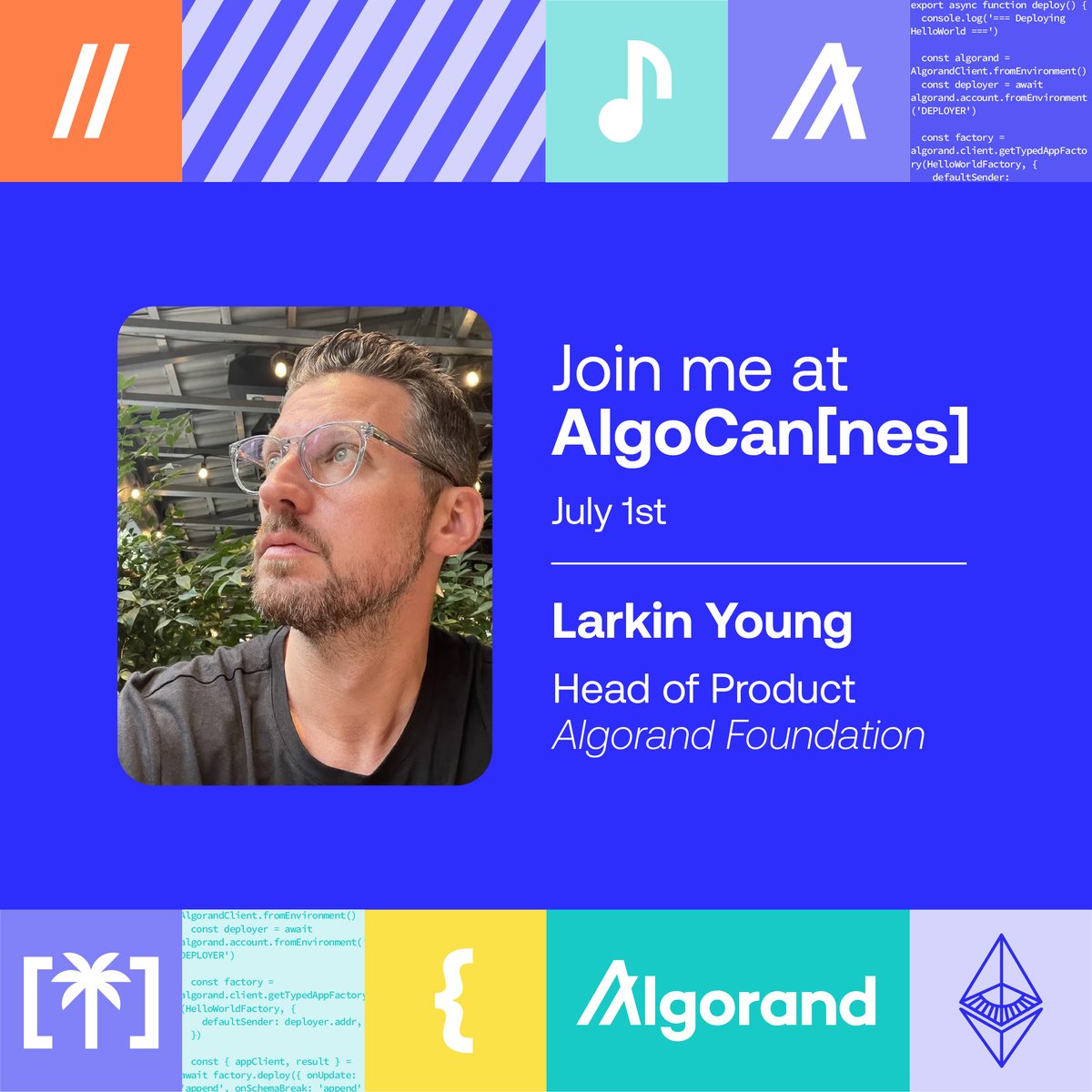 larkin.algo (@larkinyoung_) on Twitter photo Join us in Cannes at EthCC to talk about cross-chain interoperability and Algorand. It'll be a good one.
lu.ma/o7225f6w Join us in Cannes at EthCC to talk about cross-chain interoperability and Algorand. It'll be a good one.
lu.ma/o7225f6w