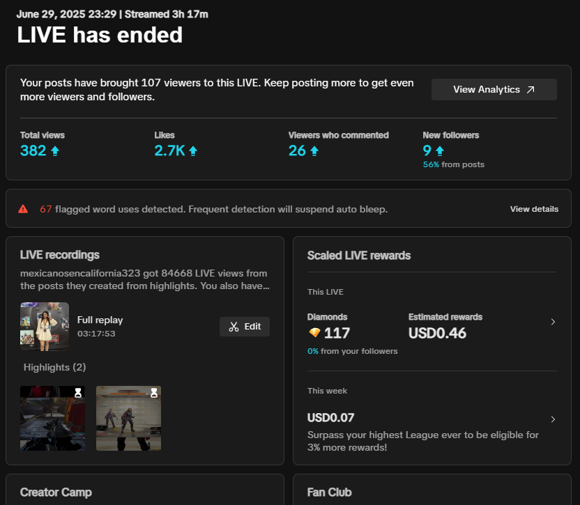 1st tiktok stream wasnt so bad :p