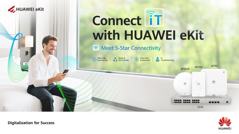 Das #HUAWEIeKit KMU-Netzwerk ermöglicht eine hohe Konnektivität, umweltfreundliches Design und schnelle Bereitstellung sowie KI-gestützte Fehlerbehebung für Hotels. Mehr erfahren: tinyurl.com/226ryyaw #eKitPioneer