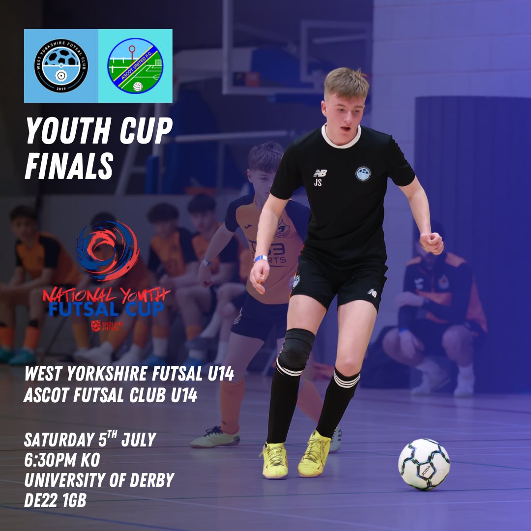 West Yorkshire Futsal Club (@westyorksfutsal) on Twitter photo Youth Cup Final💫
The U14s head to the University of Derby this Saturday for the England Futsal Youth Cup Final🏆
<a href="/EnglandFutsal/">England Futsal</a> Youth Cup Final💫
The U14s head to the University of Derby this Saturday for the England Futsal Youth Cup Final🏆
<a href="/EnglandFutsal/">England Futsal</a>