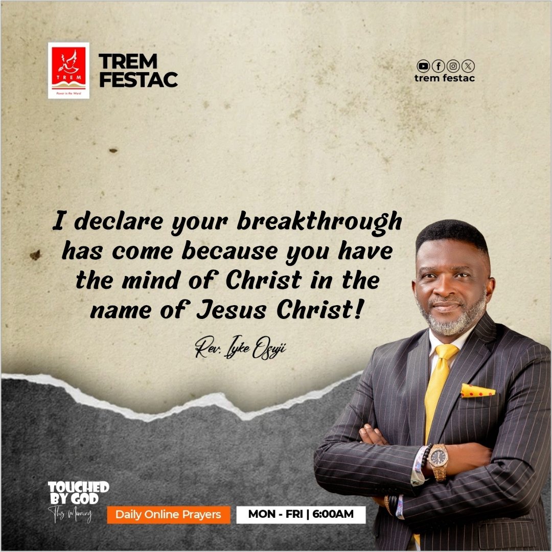tremfestacypc's tweet photo. God will open doors of opportunities,breakthroughs&amp;provisions for you&amp;todaythe last day of June, God will command blessings upon you&amp;get you ready to step into July in Jesus name.

Rev. Iyke Osuji

#TREM #TREMFESTAC #TouchedByGodThisMorning #Prayer #Rest #June #MultiplyYourself https://t.co/QUi9dVfBi5