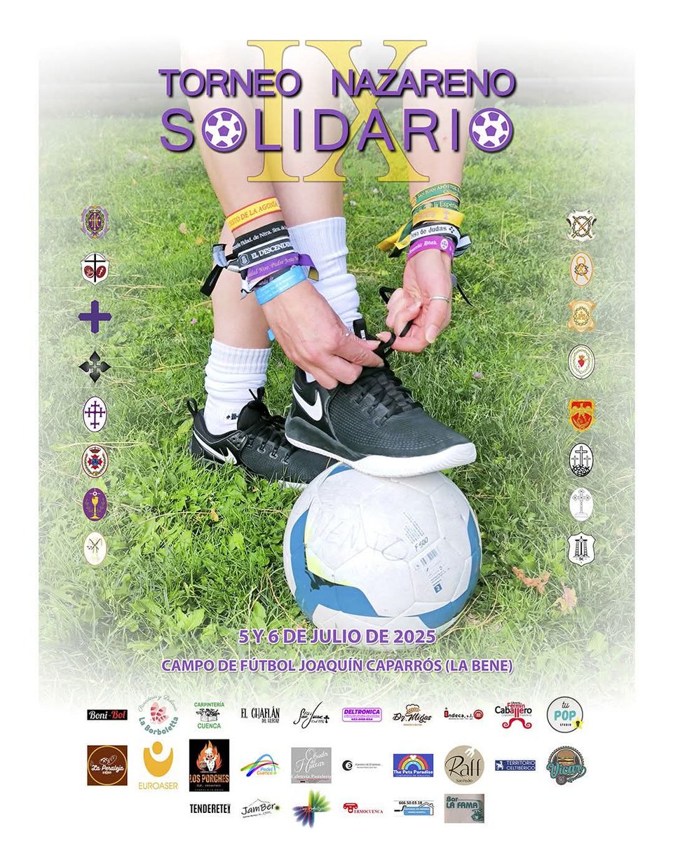 IX Torneo Nazareno Solidario.
Ven a animar a nuestros equipos y apoyar una causa solidaria.

#torneonazareno #semanasantacuenca