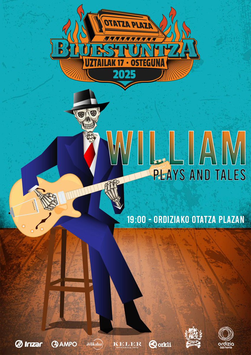 Bueltan da uda betean eta jaien atarian Bustuntza auzoko Otatza plazan antolatzen dugun kontzertua. Aurtengoa uztailaren 17an izango da, ostegunean, 19:00etatik aurrera, Williamen eskutik.

ordiziarrock.com/bluestuntza-20…