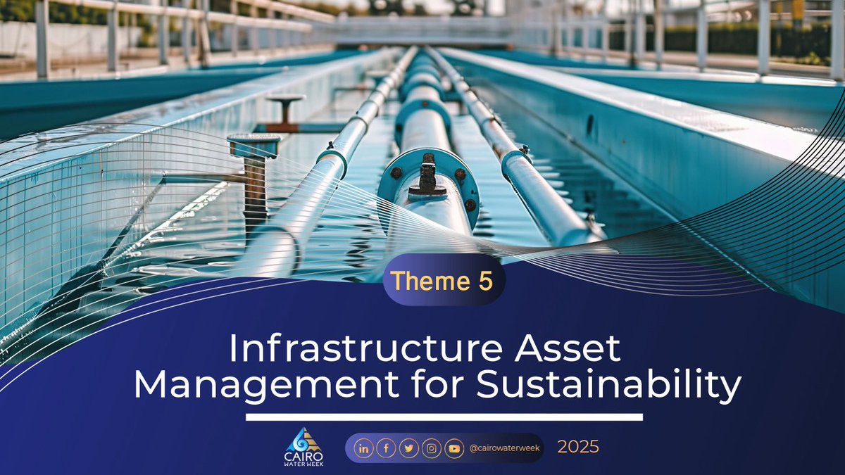 💧 How can we make water systems last longer, perform better &amp; reach more people?

Theme 5 of #CWW2025: Infrastructure Asset Management for Sustainability tackles this—smarter planning, upgrades &amp; maintenance for stronger water systems.

Join the conversation!