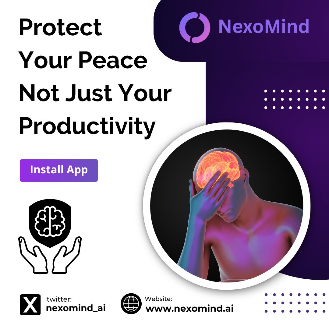 nexomind_ai's tweet image. “Productivity” shouldn’t cost your peace.

Nexomind offers space to rest mentally — not scroll endlessly.

Try checking in, not checking out.

#DigitalWellbeing #TherapyTech