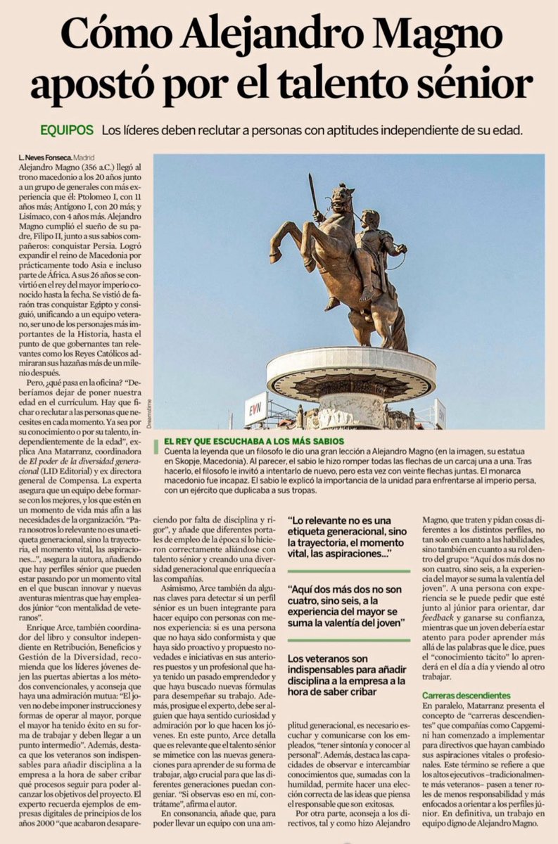 dialogoslideres's tweet image. 🔴 El #edadismo o el perjuicio de prescindir de la experiencia. Un líder como Alejandro Magno apostó por el #talento sénior
#talentosénior #liderazgo