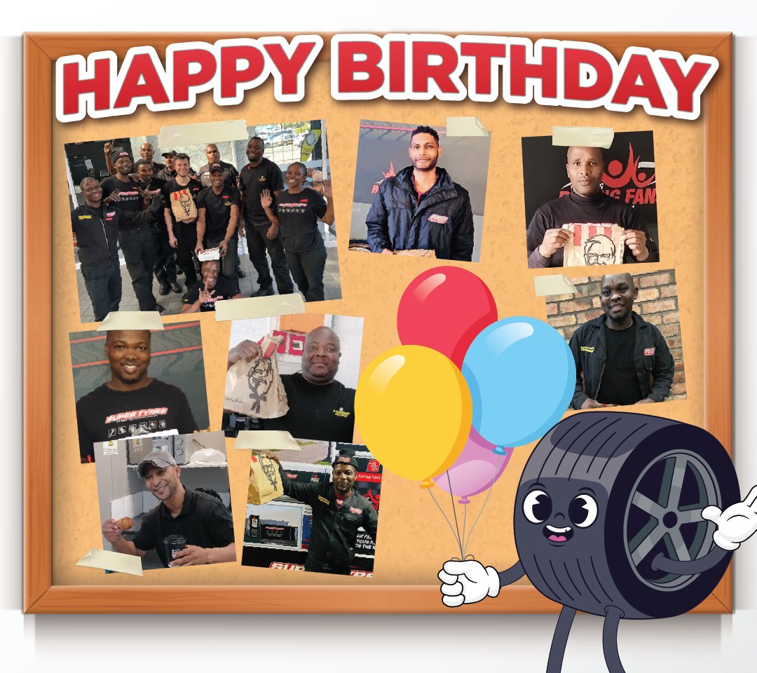 supertyresza's tweet photo. We wish a Happy Birthday to our Super Staff over the last few months. We appreciate every one of you!
Best wishes to Jonathan, Sanele, Max, JC & Phila, Wiseman, Seshan, Thulani, and Ayanda. ππ
#HappyBirthday #SuperStaff https://t.co/m3m1AW0sWc