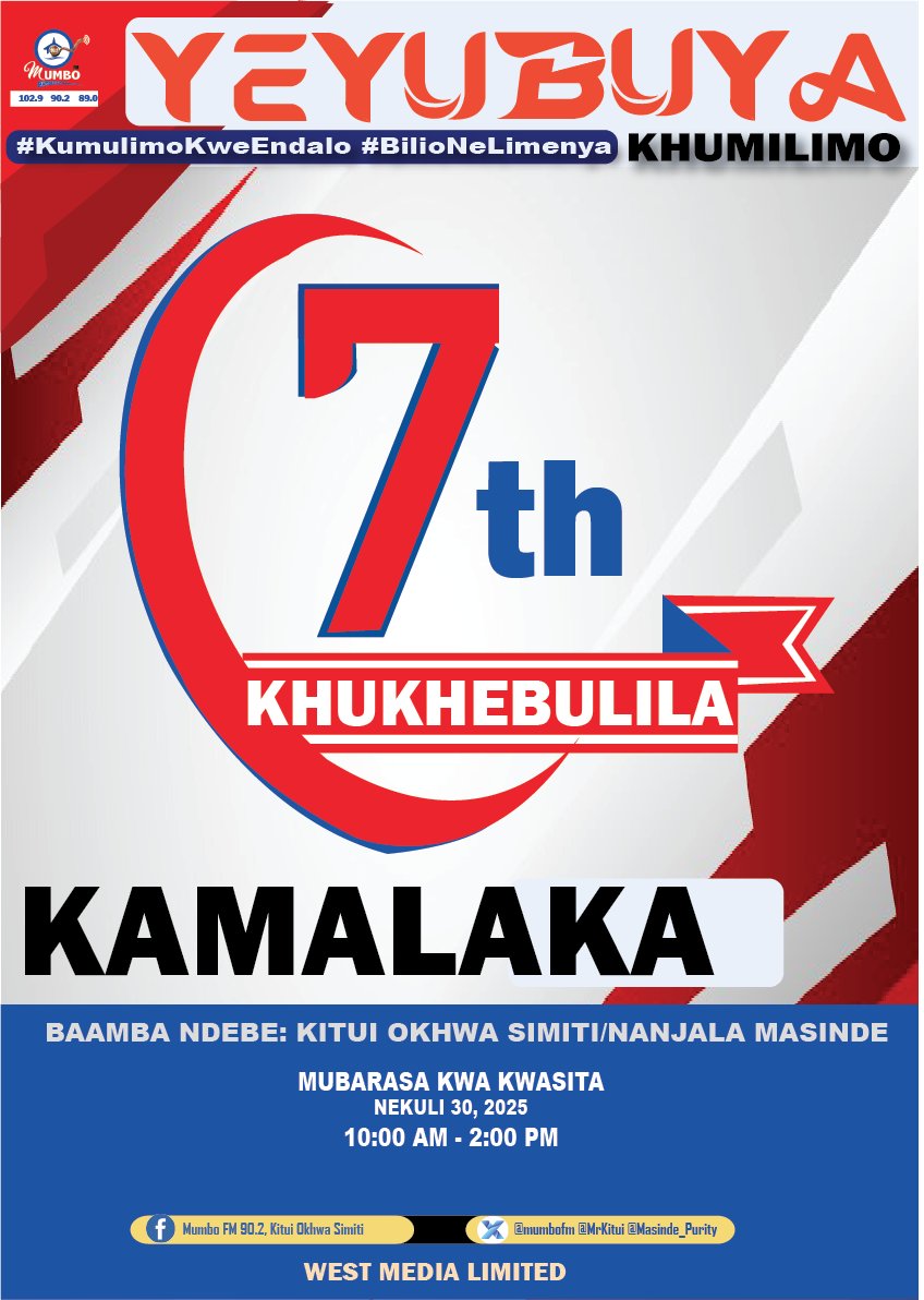 KIMILEMBE! HAPPY NEW WEEK! ENDALO YE KAMALAKA! LUSIMO: NYANGA EFULA ELIKWA MAKHONGE KAMELA!!!! Yeyubuya Khumilimo, Nanjala Ne Kitui. Lusimu: 0710728882/0759375305 - Burume: 23669 X: <a href="/masinde_purity/">Purity Masinde</a>. <a href="/MrKitui/">Kitui Smith, Caleb</a>