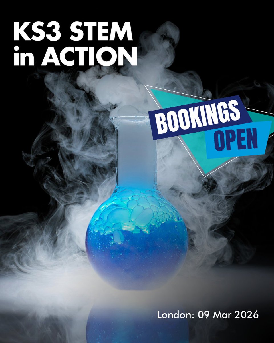 🚀 KS3 STEM in Action is coming to London next spring! Four talks. Four STEM subjects. One unforgettable half-day of inspiration for KS3 students. ow.ly/fApp50WcSyn

#STEMinAction #KS3STEM #STEMEducation #InspiringFutures