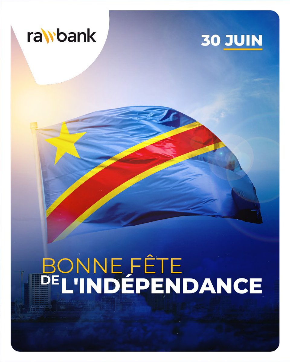 #JOURNEEINTERNATIONALE

En ce 30 juin, nous célébrons la RDC, son histoire et son avenir. Continuons ensemble à construire une nation forte et unie.

Bonne fête de l’indépendance à toutes et à tous !🇨🇩❤️

 #Rawbank #RDC #Audeladunebanque #30Juin #IndépendanceRDC