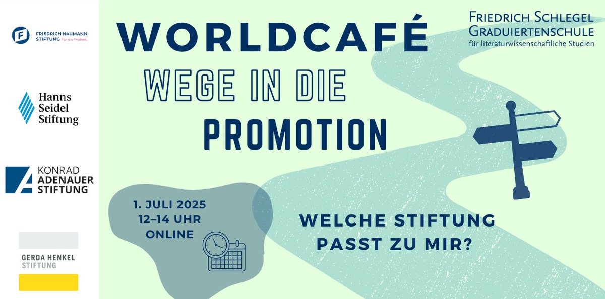 FSGS_FU's tweet image. ⛅ Morgen ist der letzte Termin des #WorldCafé|s, verpasst also nicht die Vorstellung von @FNFreiheit, @HSSde, @KASonline und @HenkelStiftung.
📌 1. Juli, 12–14 Uhr, online
🔗 Die Teilnahme ist ohne Anmeldung möglich: tinyurl.com/3be8er7s
#fsgs #fuberlin #promotion