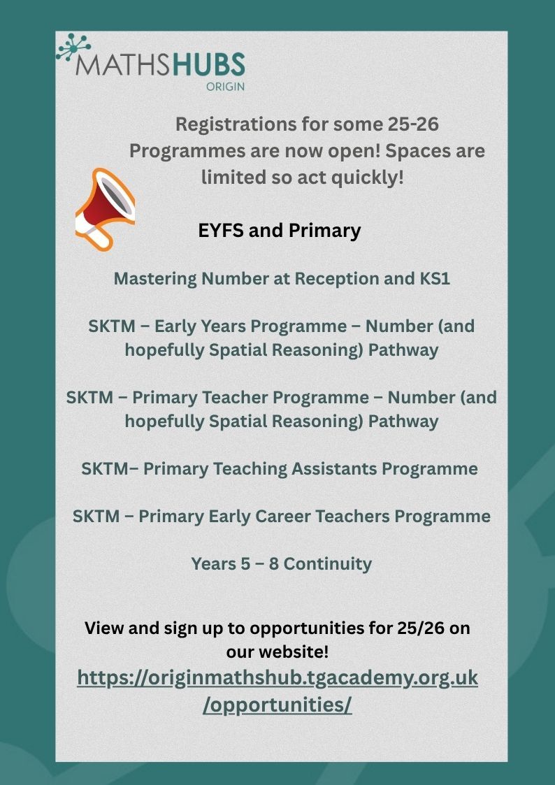 🚀 Exciting News for School leaders, teachers and teaching assistants!
Registrations are now open for our 2025–26 programmes! 
We’ve got a range of opportunities to help you grow and support your students.

Spaces are limited–secure your spot today!
🔗 buff.ly/39JUOnR