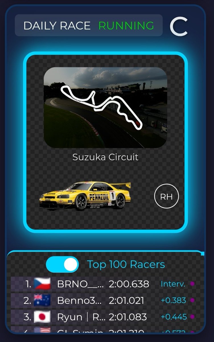 The weekly 'Daily Race' has started.

#GT7 #DailyRace #ROH