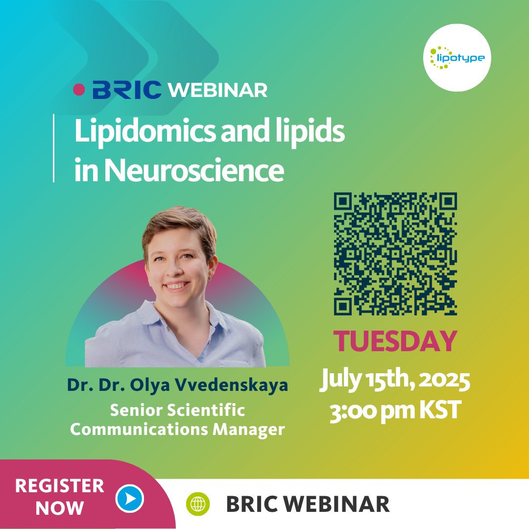 Lipotype (@lipotype_global) on Twitter photo Have you ever wondered how lipidomics is used in neuroscience research? 
We are hosting a webinar, " Lipidomics and lipids in neuroscience" by Dr. Dr. Olya Vvedenskaya, on July 15th, at 3:00 PM KST. 
Scan QR code or click here to register: lipotype.com/lipidomics-web… Have you ever wondered how lipidomics is used in neuroscience research? 
We are hosting a webinar, " Lipidomics and lipids in neuroscience" by Dr. Dr. Olya Vvedenskaya, on July 15th, at 3:00 PM KST. 
Scan QR code or click here to register: lipotype.com/lipidomics-web…