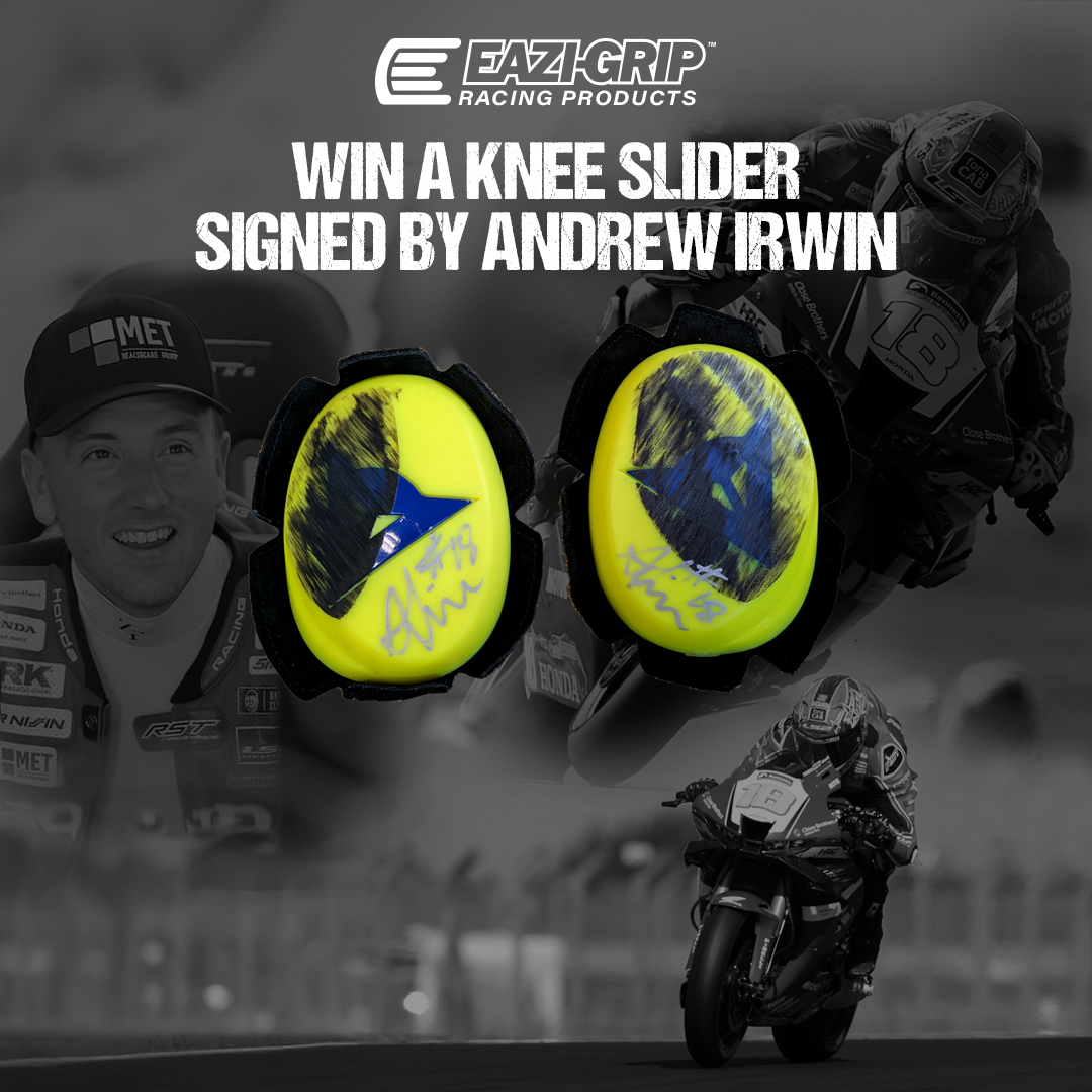 Win a knee slider signed by <a href="/HondaRacingUK/">Honda Racing UK</a> rider <a href="/AndrewIrwin8/">Andrew Irwin</a>!

We have 2 knee sliders signed by Andrew to give away. For your chance to win one, all you have to do is...

1. Like this post
2. Share this post
3. Comment 'done'

Competition closes 6/7/25. Winner announced 7/7/25.