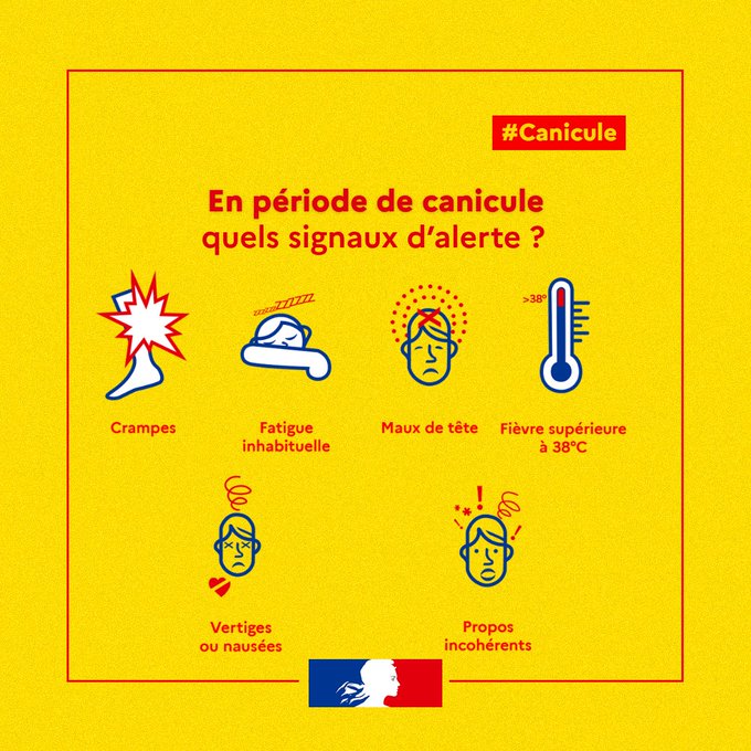 PrĂ©fĂšte de la Mayenne (@prefet53) on Twitter photo â ïž Le dĂ©partement de la #Mayenne est maintenu en #vigilanceOrange đ #canicule đĄïž
Activation du numéro vert « #Canicule info service »
đ 0⣠8âŁ0âŁ0⣠0âŁ6âŁâŻ 6âŁ6⣠6âŁ6⣠â gratuit de 8h Ă 19h
đč Restez au frais
đč Buvez souvent
đč Ventilez et humidifiez-vous
đč Fermez â ïž Le dĂ©partement de la #Mayenne est maintenu en #vigilanceOrange đ #canicule đĄïž
Activation du numéro vert « #Canicule info service »
đ 0⣠8âŁ0âŁ0⣠0âŁ6âŁâŻ 6âŁ6⣠6âŁ6⣠â gratuit de 8h Ă 19h
đč Restez au frais
đč Buvez souvent
đč Ventilez et humidifiez-vous
đč Fermez