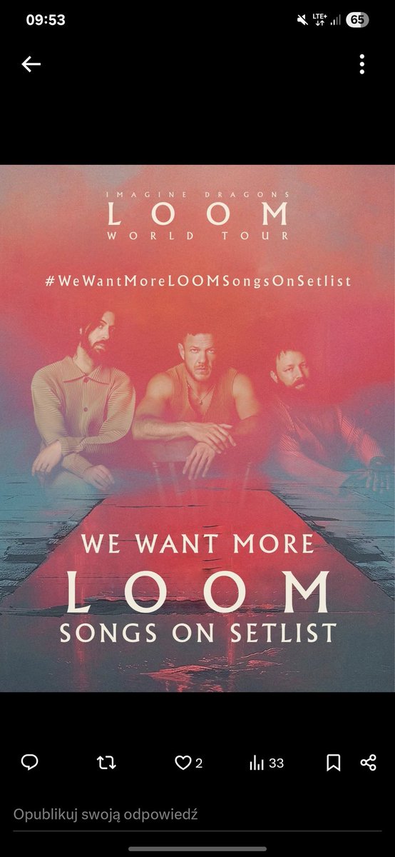 #WeWantMoreLOOMSongsOnSetlist
#PolandIsOnTheWaves ♥️🌊🇵🇱🐉