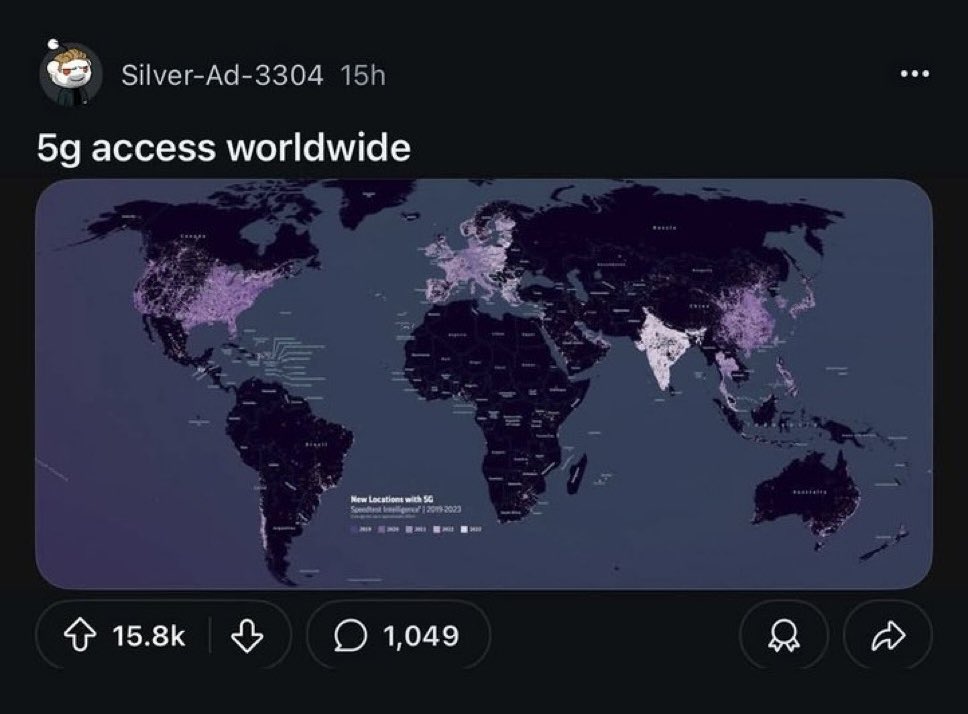 maharshii's tweet photo. crazy how india pops up in 5G https://t.co/yT6tuBNuot